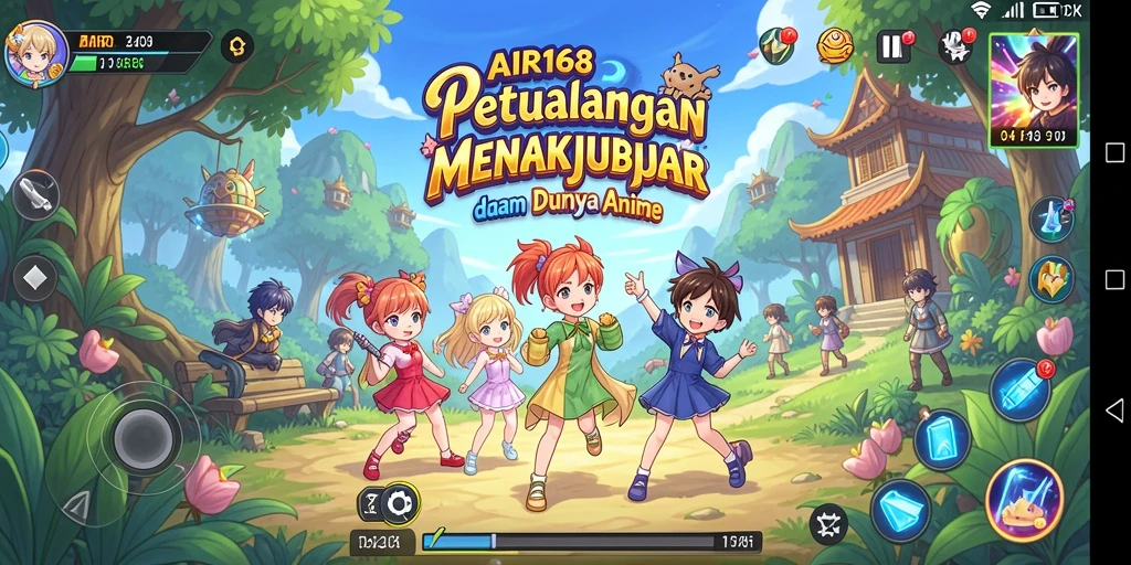Menggambarkan gameplay AIR168 dengan karakter Anime menarik.