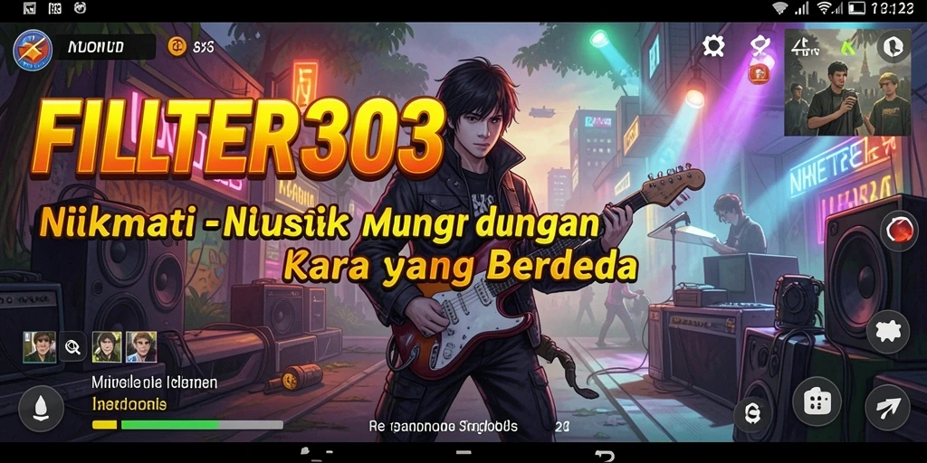 Tampilan gameplay FILTER303 yang menarik dengan berbagai pilihan musik.