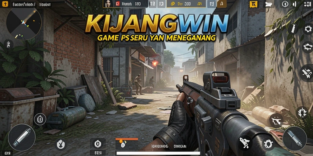 Tampilan seru gameplay KIJANGWIN di pertempuran FPS.