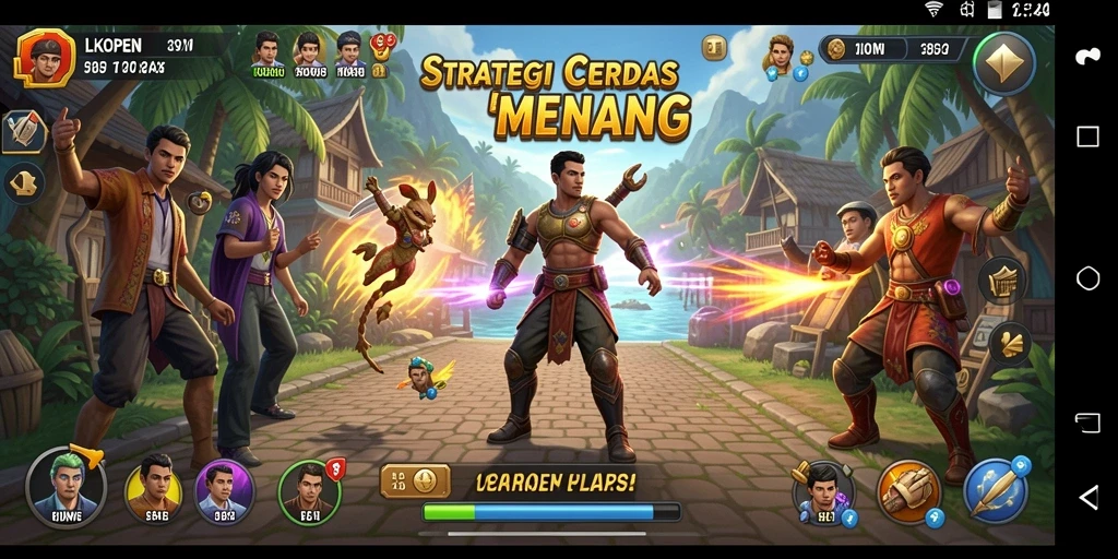 Screenshot LKOPEN menunjukkan pertempuran strategis yang intens.