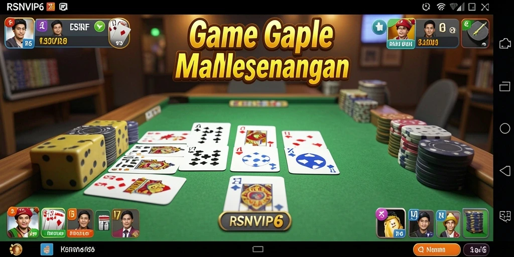 Tampilan gameplay seru dari game Gaple RSNVIP6 yang menarik.