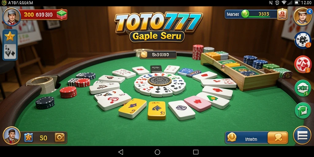 Tampilan utama permainan Gaple di TOTO777 dengan grafis yang menarik.